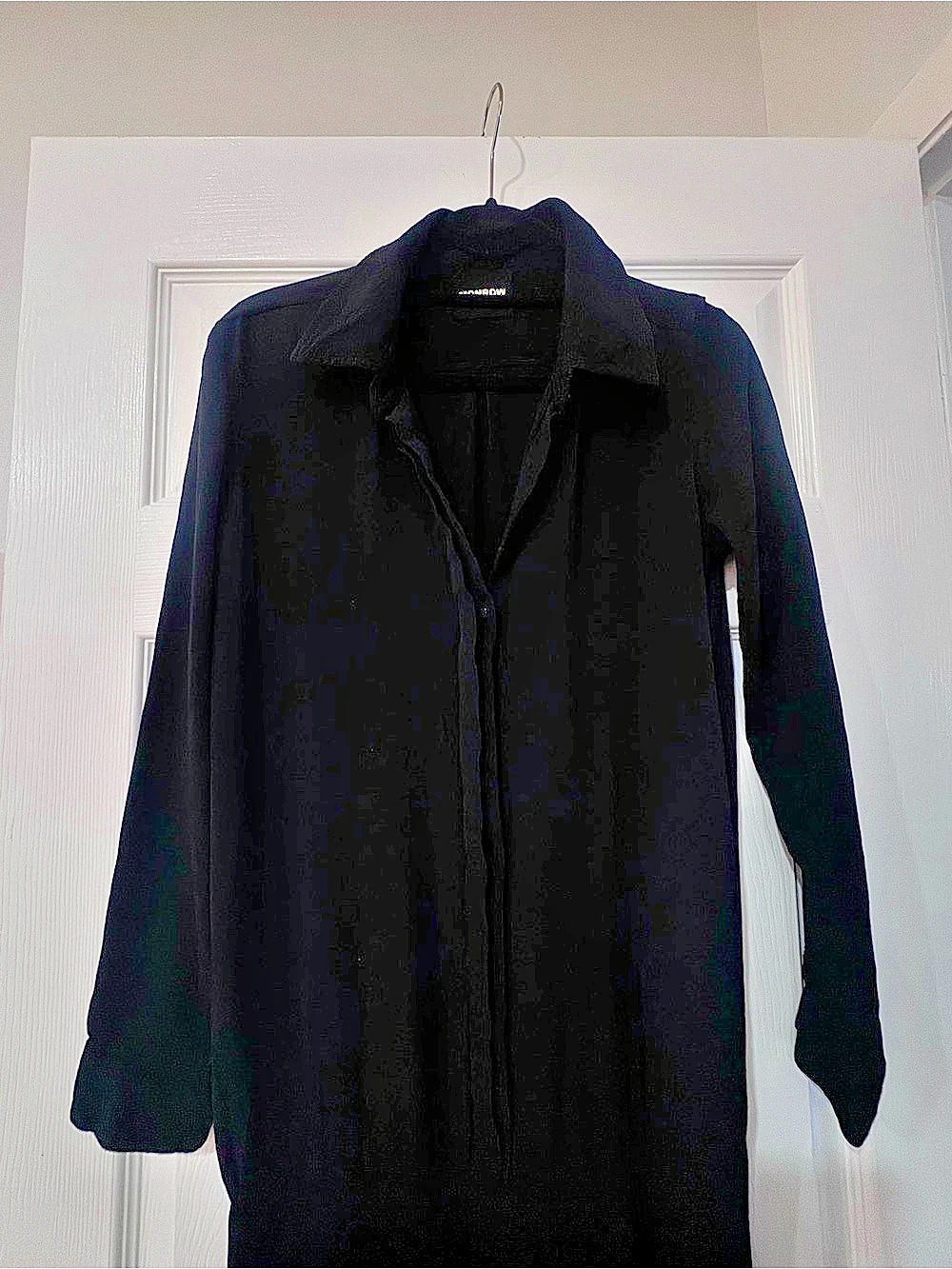 MONROW Crepe Long Sleeve Jumpsuit Black Size Small